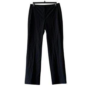NWT Elie Tahari Stretch Wool Straight Leg Trouser Pants in Black Sz. 14